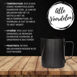 Merkloos Pazzo Goods - Melkkan - Melkkannetje Opschuim - Zwart - 350 Ml - Premium Kwaliteit - RVS - -Kookgerei Koning Verkoop 1200x1200 1017