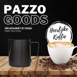 Merkloos Pazzo Goods - Melkkan - Melkkannetje Opschuim - Zwart - 350 Ml - Premium Kwaliteit - RVS - -Kookgerei Koning Verkoop 1200x1200 1018