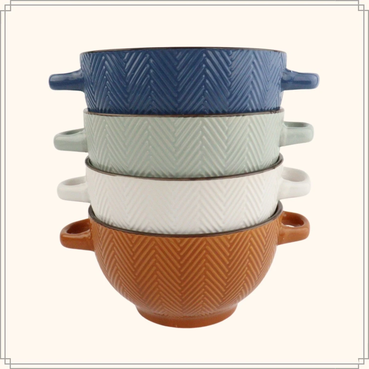 OTIX Soepkommen - Met Oor - Set Van 4 - Verschillende Kleuren - Aardewerk - 680 Ml 6 OTIX Soepkommen - Met Oor - Set Van 4 - Verschillende Kleuren - Aardewerk - 680 Ml - Afbeelding 6