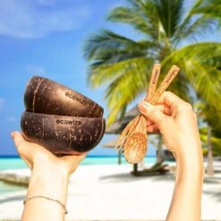 Ecowize Coconut Bowls (Set Van 3) - Kokosnoot Kom & Schaal - Met 3 Lepels, 3 Vorken En 8 Bamboe Rietjes - Zero Waste & Herbruikbaar - Duurzaam Cadeau 16 Ecowize Coconut Bowls (Set Van 3) - Kokosnoot Kom & Schaal - Met 3 Lepels, 3 Vorken En 8 Bamboe Rietjes - Zero Waste & Herbruikbaar - Duurzaam Cadeau -Kookgerei Koning Verkoop 1200x1200 1077
