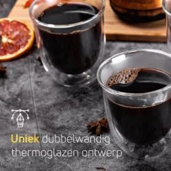 Dubbelwandige ESPRESSO Glazen Van Borosilicaat - Warme En Koude Dranken Kopjes - 70 ML - Set Van 6 -Kookgerei Koning Verkoop 1200x1200 11
