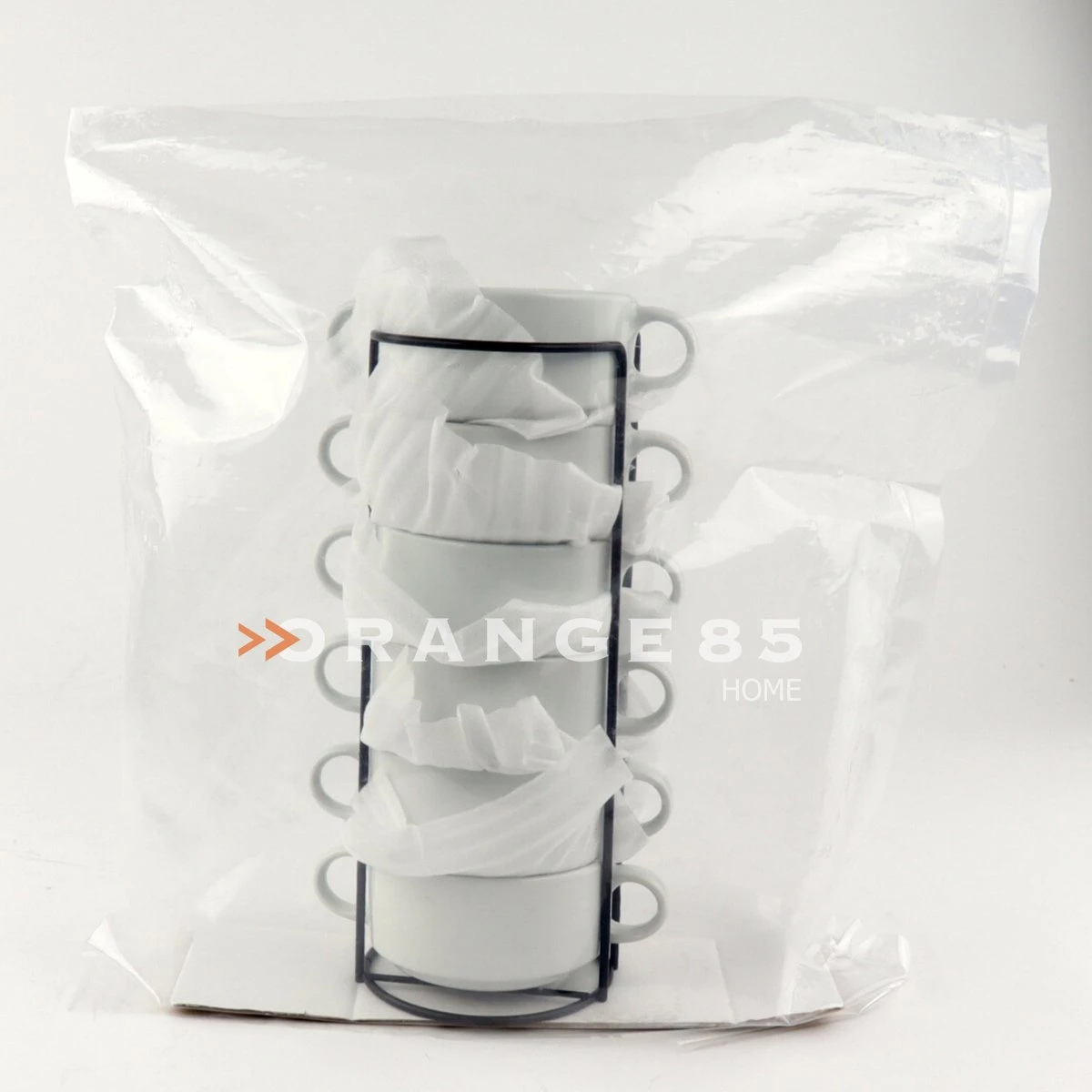 Orange85 Soepkommen - Met Oor - Set Van 6 - Wit - Rond - Met Houder 3 Orange85 Soepkommen - Met Oor - Set Van 6 - Wit - Rond - Met Houder - Afbeelding 3