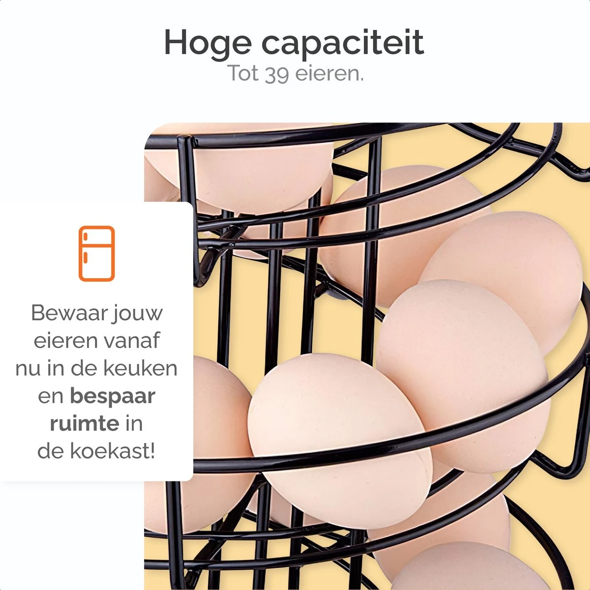 Goliving Eierrek - Eierhouder - Eiermand - Eieren Bewaren - Draaibaar - Ruimtebesparend - RVS - Zwart 3 Goliving Eierrek - Eierhouder - Eiermand - Eieren Bewaren - Draaibaar - Ruimtebesparend - RVS - Zwart - Afbeelding 3