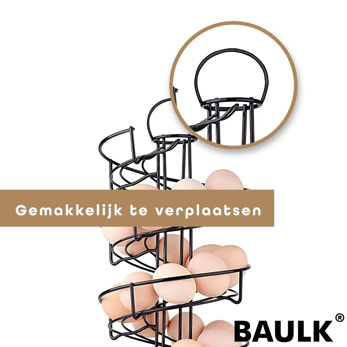 Eiermand – Eierrek – Eierhouder – Eieren – 360° - Zwart - Pasen - 39 Eieren - BAULK® 8 Eiermand – Eierrek – Eierhouder – Eieren – 360° - Zwart - Pasen - 39 Eieren - BAULK® - Afbeelding 8