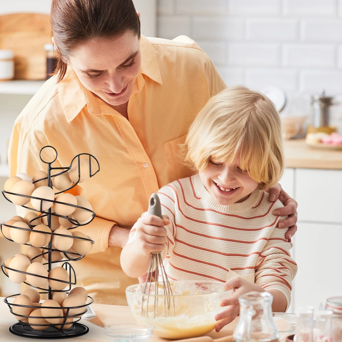 Eiermand – Eierrek – Eierhouder – Eieren – Zwart - Pasen - Tot 40 Eieren - 360° - BAULK® 9 Eiermand – Eierrek – Eierhouder – Eieren – Zwart - Pasen - Tot 40 Eieren - 360° - BAULK® - Afbeelding 9