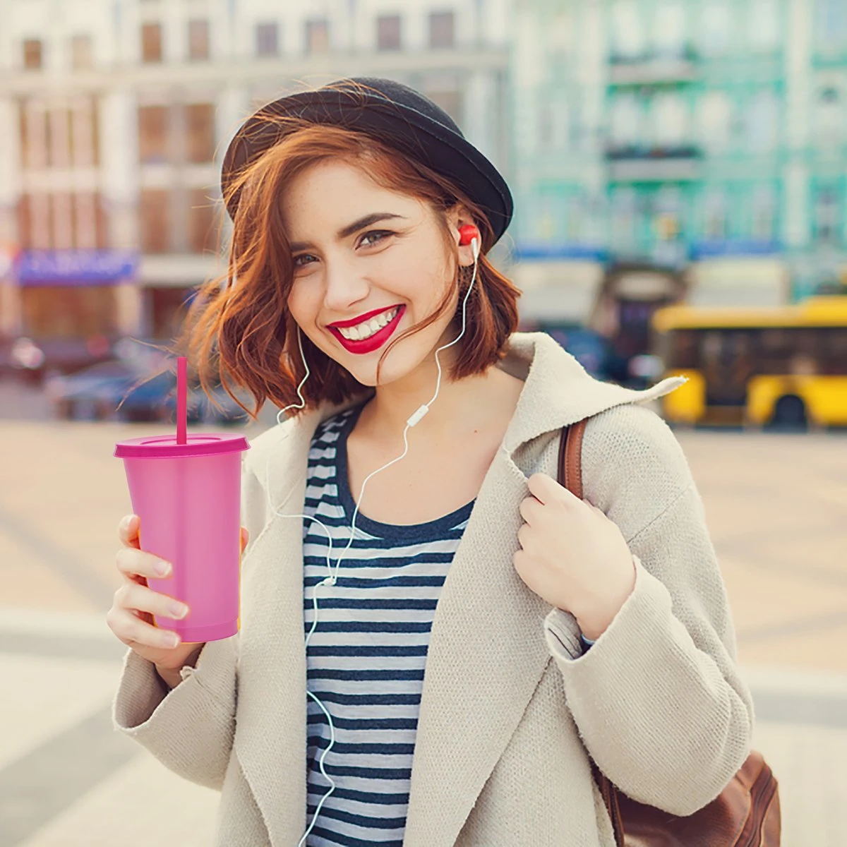 Herbruikbare Bekers Met Rietje En Deksel Van Plastic – Starbucks Design – Drinkbekers Met Rietje – Kleur Veranderende Beker – 5 Pack 6 Herbruikbare Bekers Met Rietje En Deksel Van Plastic – Starbucks Design – Drinkbekers Met Rietje – Kleur Veranderende Beker – 5 Pack - Afbeelding 6