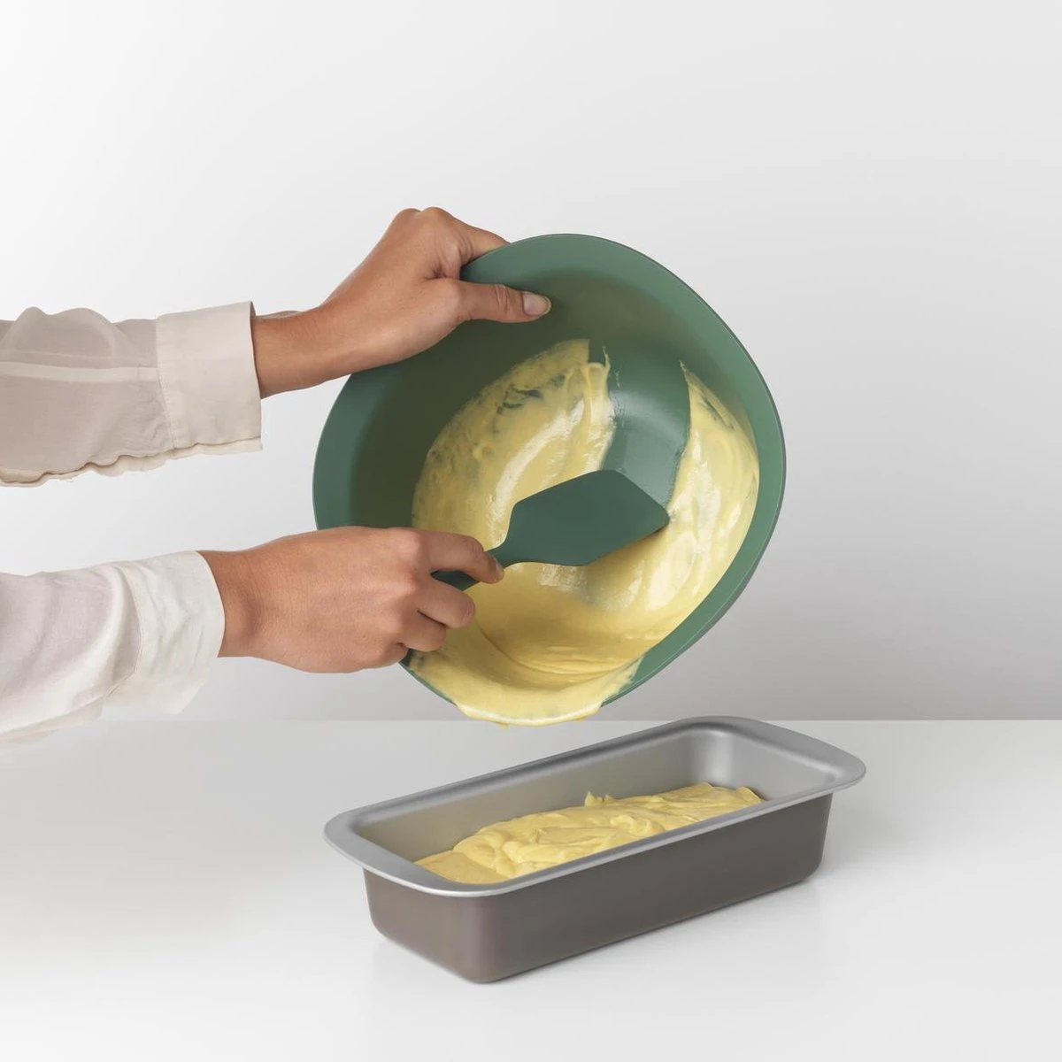 Brabantia Tasty+ Siliconen Spatel Plus Schraper - Fir Green 2 Brabantia Tasty+ Siliconen Spatel Plus Schraper - Fir Green - Afbeelding 2