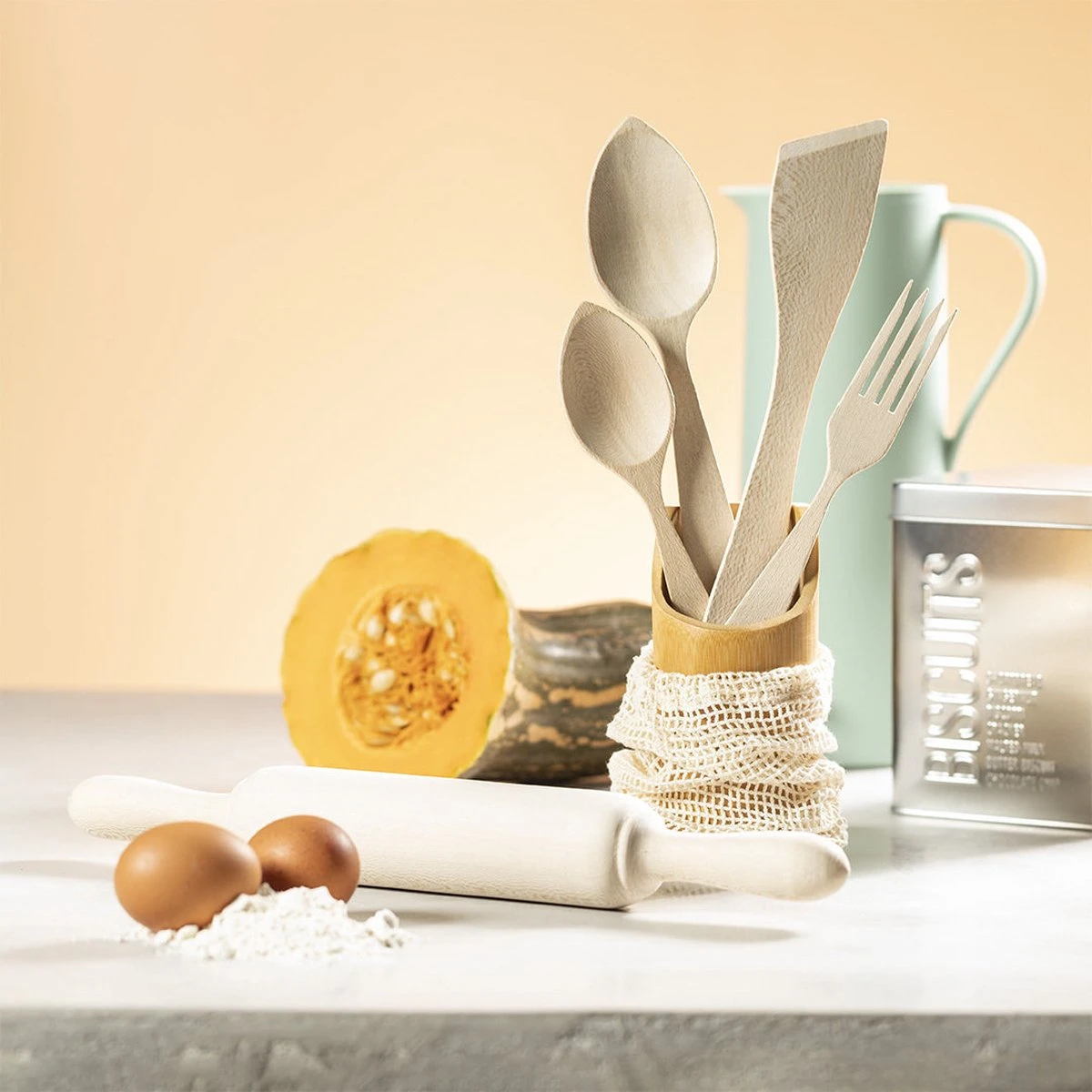 Spatel - Bakspaan - Bakspatel - Roerspatel - Keukengerei - Hout - Bruin 3 Spatel - Bakspaan - Bakspatel - Roerspatel - Keukengerei - Hout - Bruin - Afbeelding 3