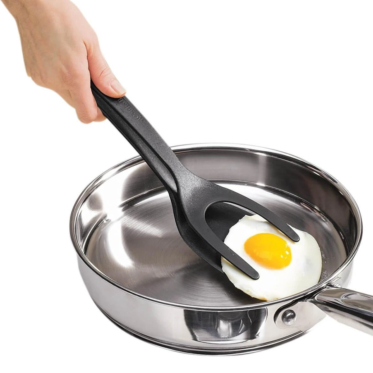 Merkloos Spatel En Keukentang In één - Handig Voor Omdraaien Van Gebakken Eieren, Hamburgers En Pannenkoeken - Zwart 1 Merkloos Spatel En Keukentang In één - Handig Voor Omdraaien Van Gebakken Eieren, Hamburgers En Pannenkoeken - Zwart