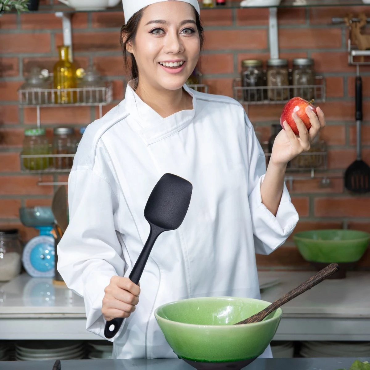 Spatel Siliconen Set Van 4 - Pannenlikker - Bakspatel - Keukengerei - Hittebestendig - Spatula - Zwart 3 Spatel Siliconen Set Van 4 - Pannenlikker - Bakspatel - Keukengerei - Hittebestendig - Spatula - Zwart - Afbeelding 3