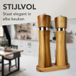 Nimma® Peper En Zoutmolen Set - Incl Navul Lepel - Verstelbare Maalgraad - Acacia Hout -Kookgerei Koning Verkoop 1200x1200 1305