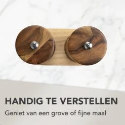 Nimma® Peper En Zoutmolen Set - Incl Navul Lepel - Verstelbare Maalgraad - Acacia Hout -Kookgerei Koning Verkoop 1200x1200 1306