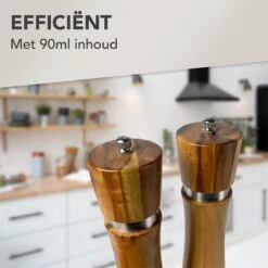 Nimma® Peper En Zoutmolen Set - Incl Navul Lepel - Verstelbare Maalgraad - Acacia Hout -Kookgerei Koning Verkoop 1200x1200 1310