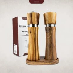 Nimma® Peper En Zoutmolen Set - Incl Navul Lepel - Verstelbare Maalgraad - Acacia Hout -Kookgerei Koning Verkoop 1200x1200 1311
