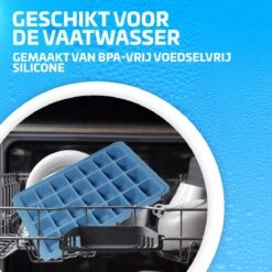 Nince Siliconen IJsblokjesvorm Met Deksel (2 Stuks) - 56 Ijsblokjes - BPA Vrij - Blauw En Grijs -Kookgerei Koning Verkoop 1200x1200 1319