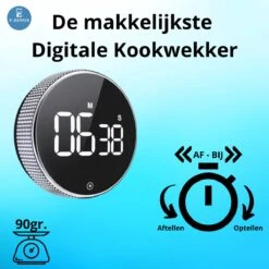 Digitale Kookwekker - Smart Timer - LED Display - Magnetisch Met Handige Draaiknop -Kookgerei Koning Verkoop 1200x1200 1325