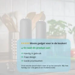 PROKING Elektrische Pepermolen En Zoutmolen – Pepermolen – Zoutmolen – Verstelbaar – Zwart – Elektrisch – Set Van 2 -Kookgerei Koning Verkoop 1200x1200 1329