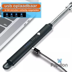 Merkloos Papillon - Lange Elektrisch Aansteker - USB Oplaadbaar - Flexibele Aansteker - Gasfornuis - Kaarsjes - BBQ - Zwart 9 Merkloos Papillon - Lange Elektrisch Aansteker - USB Oplaadbaar - Flexibele Aansteker - Gasfornuis - Kaarsjes - BBQ - Zwart -Kookgerei Koning Verkoop 1200x1200 1358