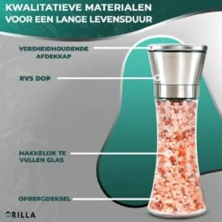 Peper En Zoutmolen Set - RVS Zout En Peperstel - Zoutvaatje En Pepermolen - 2 In 1 -Kookgerei Koning Verkoop 1200x1200 1363