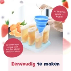 Perow Ijsvormpjes - 6 Stuks - Inclusief Gratis Trechter En Reinigingsborstel - BPA En Chemicaliën Vrij Silicone IJshouder - IJs Vorm Makers - 2 Kleuren - IJslolly Vormen -Kookgerei Koning Verkoop 1200x1200 1444