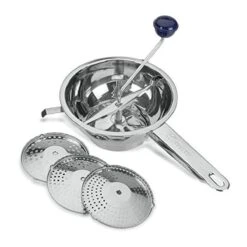 Tomado Metaltex - Passeerzeef / Roerzeef / Draaizeef / Passe-vite - 24cm - Incl. 3 Roosters - Roestvrijstaal -Kookgerei Koning Verkoop 1200x1200 1465