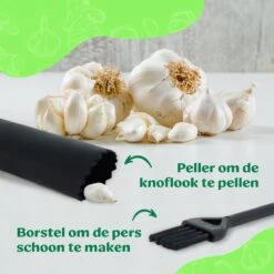 Mister Mill Knoflookpers RVS Incl. Peller En Borstel - Lookpers - Knoflook Pers - Gemberpers - Knoflooksnijder - Knoflookpeller - Garlic Press -Kookgerei Koning Verkoop 1200x1200 1469