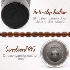 SIP !T® Premium RVS Koffiebeker To Go Thermosbeker – 380 ML – Herbruikbare Koffie & Theebeker – Lekvrij – Zwart - Valentijn -Kookgerei Koning Verkoop 1200x1200 147