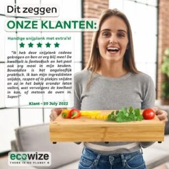 Ecowize 3-in-1 Bamboe Snijplank Met Opvangbak - Snijplank Hout Incl. 3 Roestvrijstalen Opvangbakjes Met Bamboe Deksel, 4 Inzetbare Raspen - Groentesnijder, Hakblok, Borrelplank, Tapasplank, Broodplank - 40x30cm - Duurzaam Cadeau -Kookgerei Koning Verkoop 1200x1200 1486