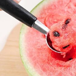 Merkloos Meloenbolletjeslepel - Meloenschep Met 2 Verschillende Schepjes - Meloensnijder - Fruit Schep - Zwart -Kookgerei Koning Verkoop 1200x1200 1489