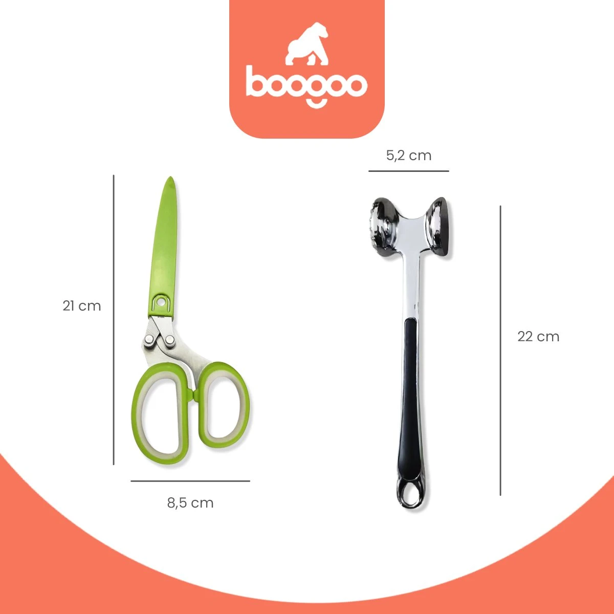 BooGoo® - Professionele Vleeshamer Inclusief Kruidenschaar - RVS - Vleesvermalser - Vleesklopper - Vleespletter - Giftbox 7 BooGoo® - Professionele Vleeshamer Inclusief Kruidenschaar - RVS - Vleesvermalser - Vleesklopper - Vleespletter - Giftbox - Afbeelding 7