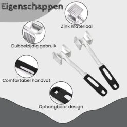 Proudproducts Vleeshamer & Vleesvermalser Voor De Perfecte Barbecue - 26CM Zink Hamer Met Tanden En Plat Oppervlak 10 Proudproducts Vleeshamer & Vleesvermalser Voor De Perfecte Barbecue - 26CM Zink Hamer Met Tanden En Plat Oppervlak -Kookgerei Koning Verkoop 1200x1200 1526