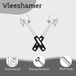Proudproducts Vleeshamer & Vleesvermalser Voor De Perfecte Barbecue - 26CM Zink Hamer Met Tanden En Plat Oppervlak 11 Proudproducts Vleeshamer & Vleesvermalser Voor De Perfecte Barbecue - 26CM Zink Hamer Met Tanden En Plat Oppervlak -Kookgerei Koning Verkoop 1200x1200 1527