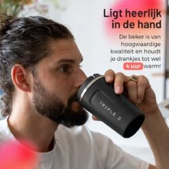 Triple J® Koffiebeker To Go - Thermosbeker - BPA & Lekvrij - 380ml - Zwart -Kookgerei Koning Verkoop 1200x1200 153