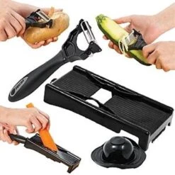 2in1 Miracle Peeler - Zwart - Kunststof - Dunschiller + Julienne Snijder - Bekend Van TV- Complete Set -Kookgerei Koning Verkoop 1200x1200 1584