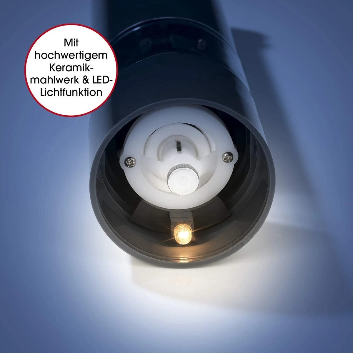 IGOODS Keramiek Elektrische Pepermolen En Zoutmolen - Pepermolen - Zoutmolen - 2 Stuks- Zwart En Wit 4 IGOODS Keramiek Elektrische Pepermolen En Zoutmolen - Pepermolen - Zoutmolen - 2 Stuks- Zwart En Wit - Afbeelding 4