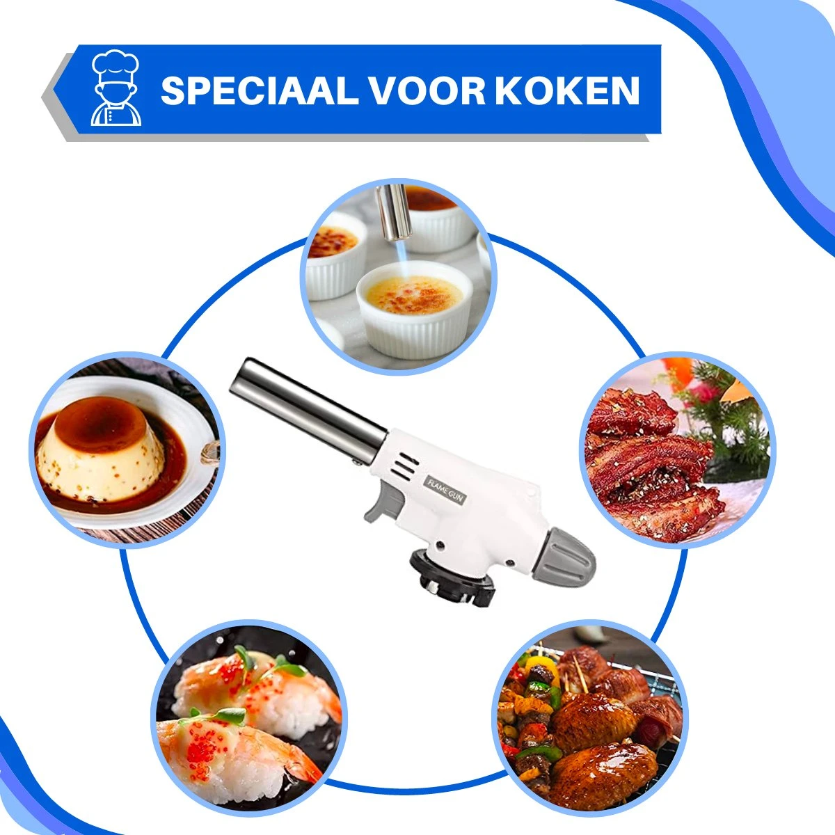 JT Products Gasbrander Crème Brûlée – Butaangas Brander – Keukenbrander - Aansteker – Koksbrander - Solderen – Keukengerei - Exclusief Gasfles 2 JT Products Gasbrander Crème Brûlée – Butaangas Brander – Keukenbrander - Aansteker – Koksbrander - Solderen – Keukengerei - Exclusief Gasfles - Afbeelding 2