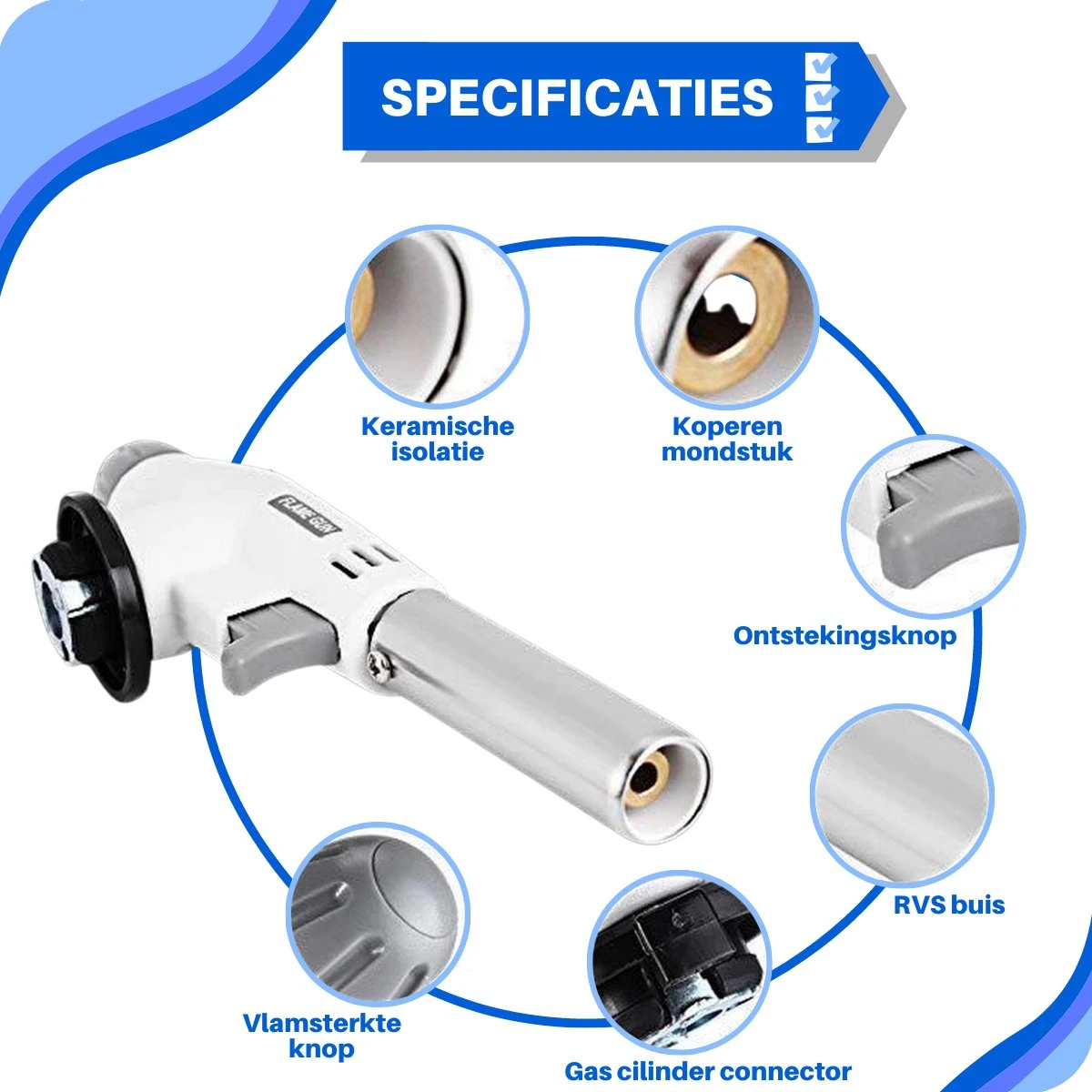 JT Products Gasbrander Crème Brûlée – Butaangas Brander – Keukenbrander - Aansteker – Koksbrander - Solderen – Keukengerei - Exclusief Gasfles 5 JT Products Gasbrander Crème Brûlée – Butaangas Brander – Keukenbrander - Aansteker – Koksbrander - Solderen – Keukengerei - Exclusief Gasfles - Afbeelding 5