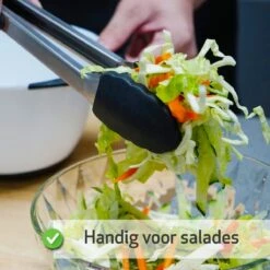 Merkloos Vleestangen 2 Stuk Swissl - Salade Tang – Bbq Tang – 2 Siliconen Tangen - 26cm En 36cm – Serveertang - Keukentang - Barbecue Tang - Zwart -Kookgerei Koning Verkoop 1200x1200 1602