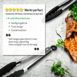 Merkloos Vleestangen 2 Stuk Swissl - Salade Tang – Bbq Tang – 2 Siliconen Tangen - 26cm En 36cm – Serveertang - Keukentang - Barbecue Tang - Zwart -Kookgerei Koning Verkoop 1200x1200 1603