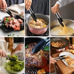 Merkloos Vleestangen 2 Stuk Swissl - Salade Tang – Bbq Tang – 2 Siliconen Tangen - 26cm En 36cm – Serveertang - Keukentang - Barbecue Tang - Zwart -Kookgerei Koning Verkoop 1200x1200 1604