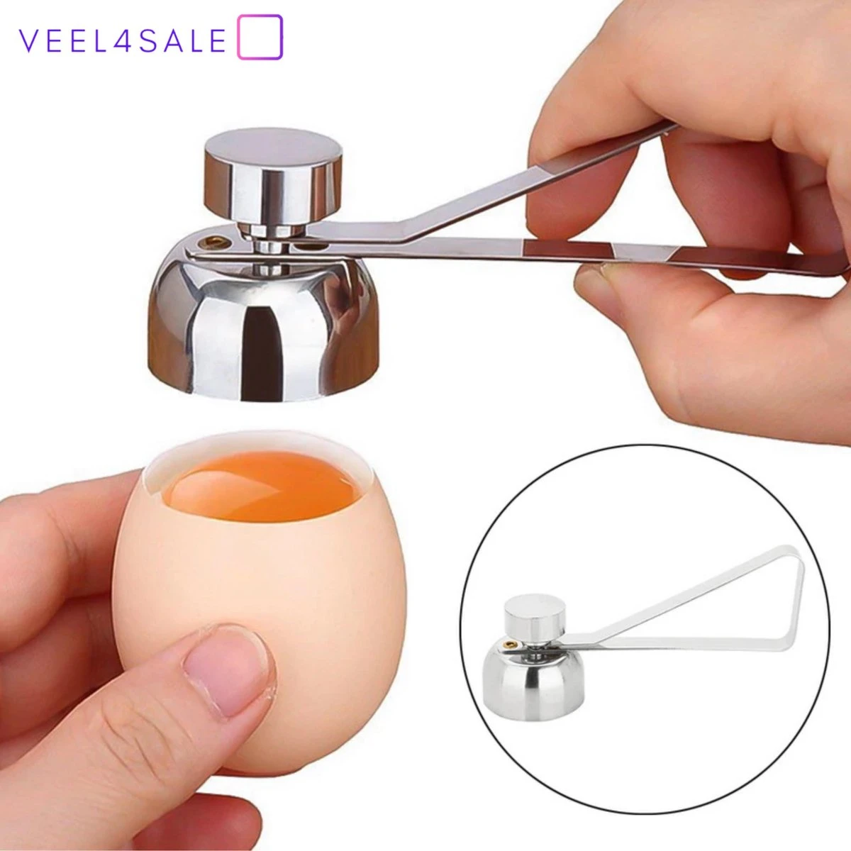 Eiertikker - Egg Cracker - Ei Opener - Eier - Eierschaal Snijder - Ei Onthoofder - Ei Onttopper - Veel4sale 1 Eiertikker - Egg Cracker - Ei Opener - Eier - Eierschaal Snijder - Ei Onthoofder - Ei Onttopper - Veel4sale