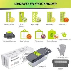 15-Delige Groentesnijder - Groentensnijder - Groentehakker - Slicer Dicer - Mandoline Keukensnijder - Allessnijder - Uiensnijder -Kookgerei Koning Verkoop 1200x1200 1659