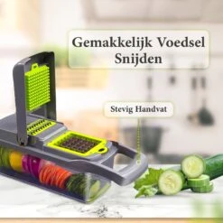 ProudProducts – Multifunctionele Groentesnijder – Groentesnijder Uiensnijder - Mandoline – 12 Delig – RVS Scherpe Messen – Zwart/Groen 12 ProudProducts – Multifunctionele Groentesnijder – Groentesnijder Uiensnijder - Mandoline – 12 Delig – RVS Scherpe Messen – Zwart/Groen -Kookgerei Koning Verkoop 1200x1200 1702