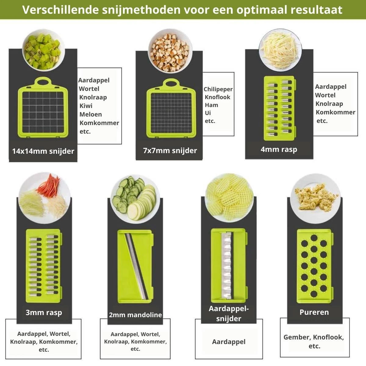 Merkloos Groentesnijder - Groentehakker - Multifunctioneel - Snijmachine Groenten En Fruit - Handmatig - Mandoline - Uiensnijder - Keukensnijder - Fruitsnijder 4 Merkloos Groentesnijder - Groentehakker - Multifunctioneel - Snijmachine Groenten En Fruit - Handmatig - Mandoline - Uiensnijder - Keukensnijder - Fruitsnijder - Afbeelding 4