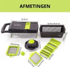 W&Z® Multifunctionele Groentesnijder - Mandoline -Fritessnijder - Keukensnijder - Groentehakker - 16 Delig -Kookgerei Koning Verkoop 1200x1200 1753
