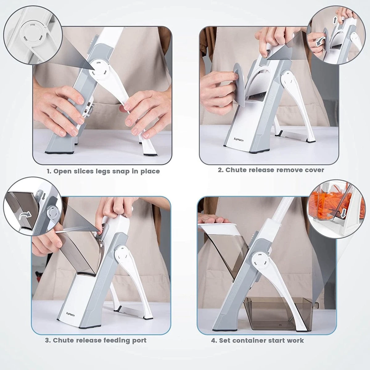 Ntech Mandoline Groentesnijder Keukensnijder – Mandoline Snijmachine -Handmatig –Schijfjes / Blokjes / Reepjes / Julliene - Friteuse Aardappelsnijder 9 Ntech Mandoline Groentesnijder Keukensnijder – Mandoline Snijmachine -Handmatig –Schijfjes / Blokjes / Reepjes / Julliene - Friteuse Aardappelsnijder - Afbeelding 9