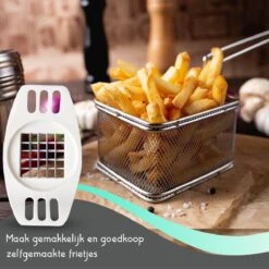 TEN Frietsnijder + EBook Kookboek - Patatsnijder Met RVS Messen - Fritessnijder - Groentesnijder En Uiensnijder - Verse Friet Airfryer Wit -Kookgerei Koning Verkoop 1200x1200 1777