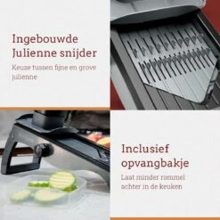 Gustuine Mandoline Keukensnijder - Multifunctionele Groentesnijder & Frietsnijder - Rasp & Kaasrasp - Incl. E-Book -Kookgerei Koning Verkoop 1200x1200 1799