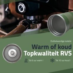 GOAT Outdoor RVS Koffiebeker To Go - Thermosbeker - Theebeker - Reisbeker - Lekvrij - 380ml - Groen -Kookgerei Koning Verkoop 1200x1200 185