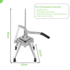Thuys Patatsnijder - Frietsnijder 6mm - Fritessnijder Met Zuignoppen Zuignappen - Makkelijk Schoonmaken - Profesioneel - Aluminium + RVS - Gratis E-book Voor De Lekkerste Friet -Kookgerei Koning Verkoop 1200x1200 1863